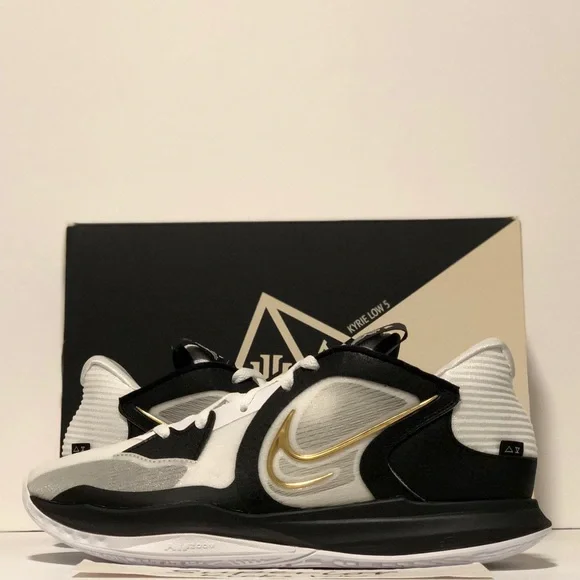 Nike | Shoes | Nike Kyrie Low 5 Whitemetallic Goldblack  display picture 3